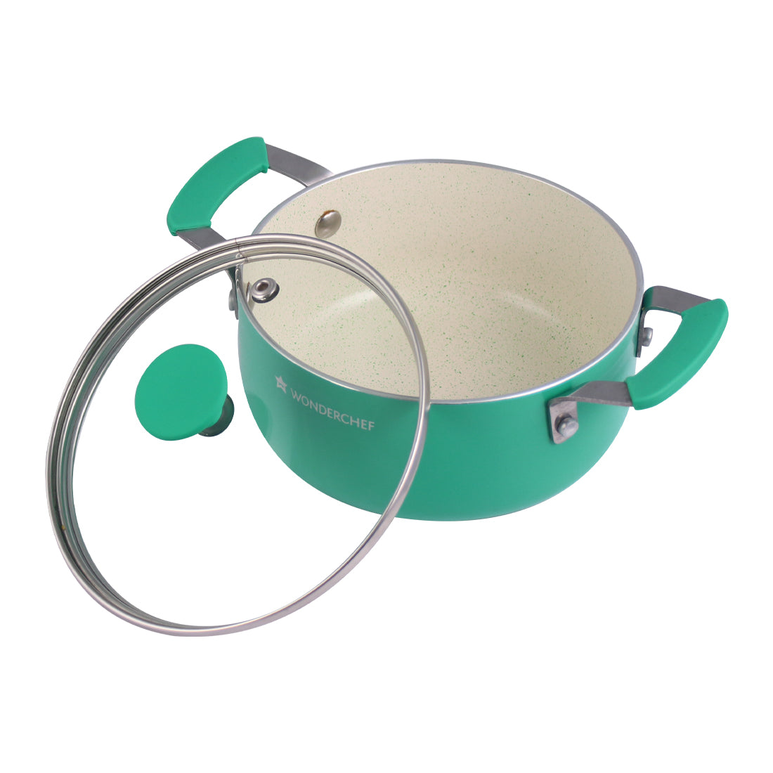 Wonderchef Piccolo Casserole With Glass Lid Green 14Cm - Wonderchef