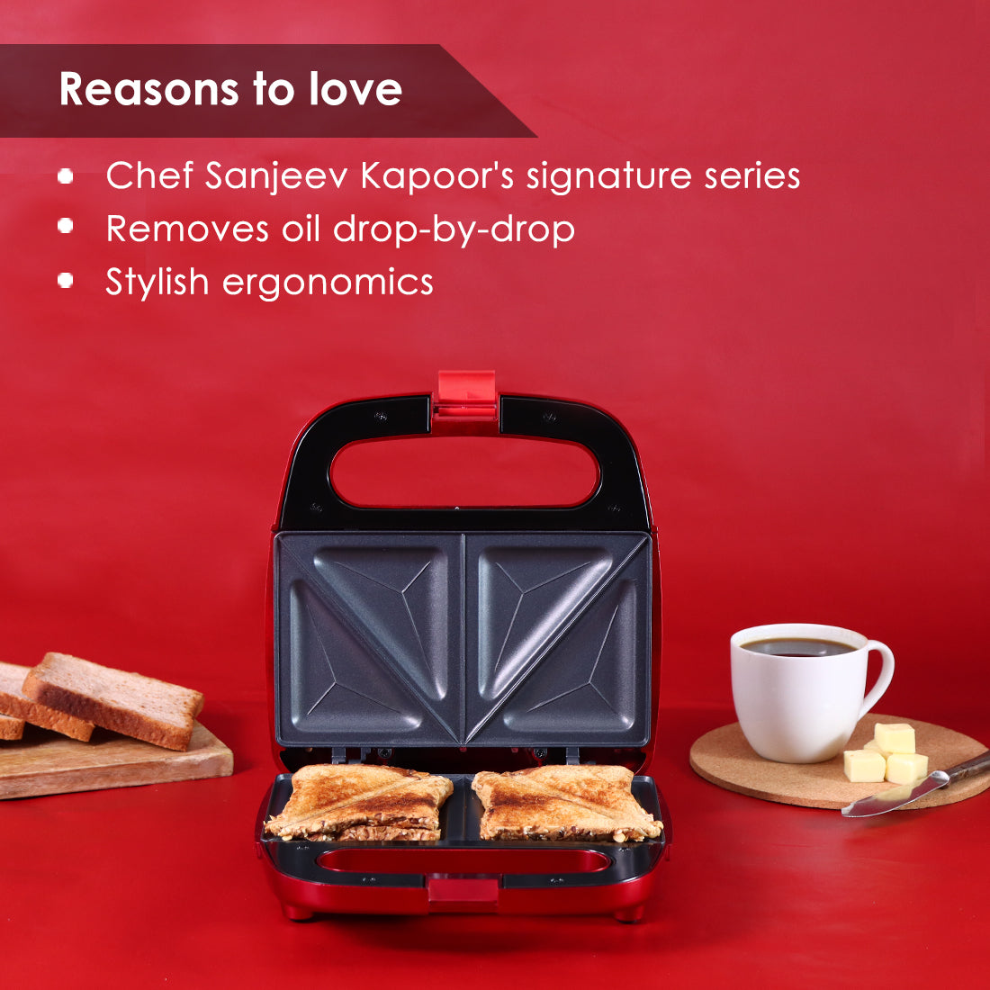 Crimson Edge Sandwich Maker