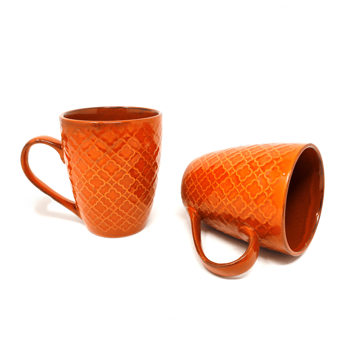 Earth Store Orange Mug  (Set of 2)