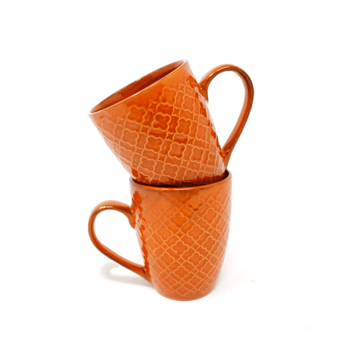 Earth Store Orange Mug  (Set of 2)