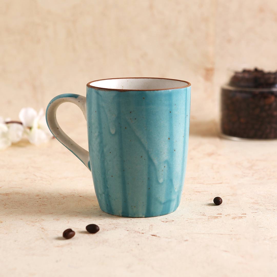 Teramo Stoneware Large Coffee Mug - Blue (Set of 2)