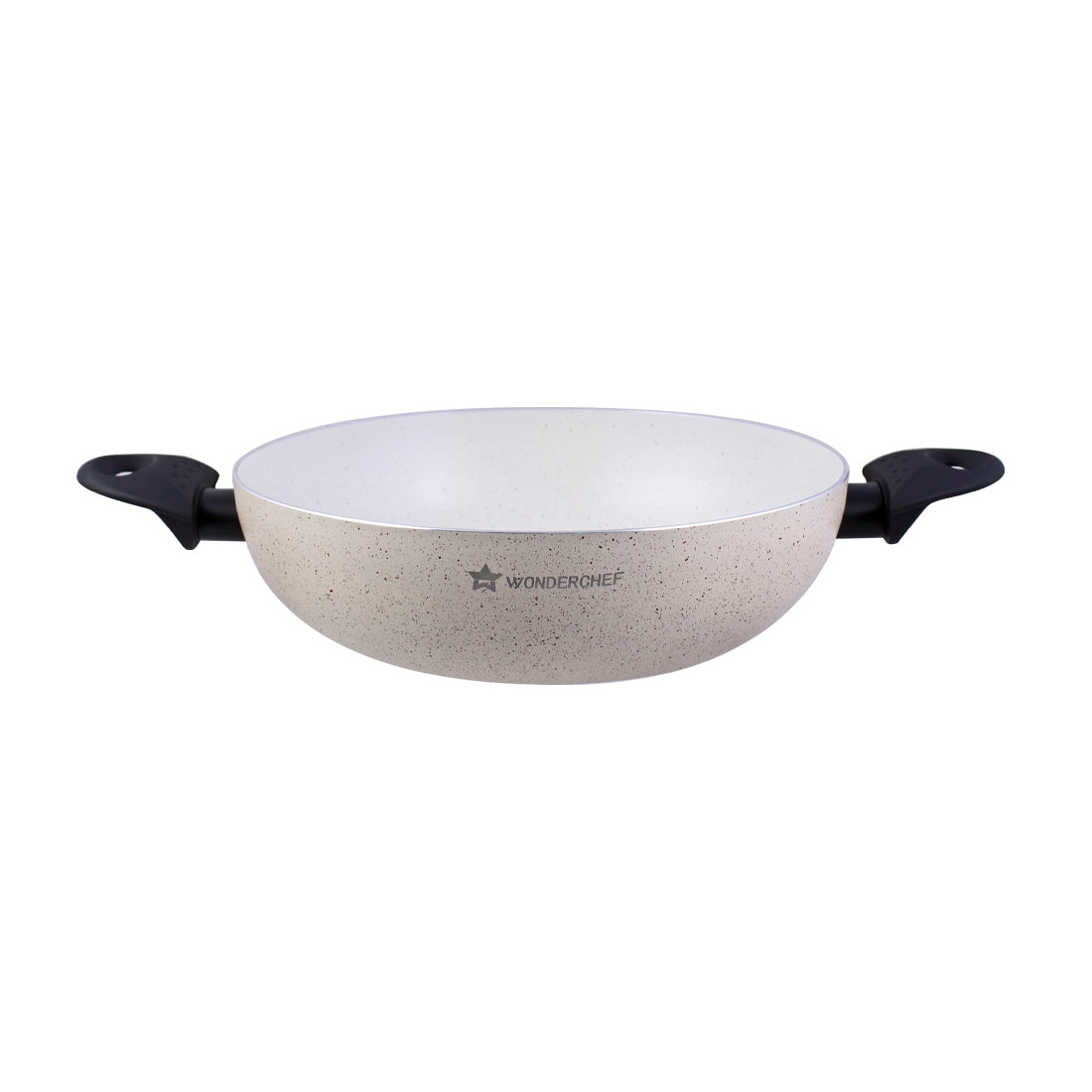 Wonderchef Romano Warm White Wok with Lid 24cm - Wonderchef