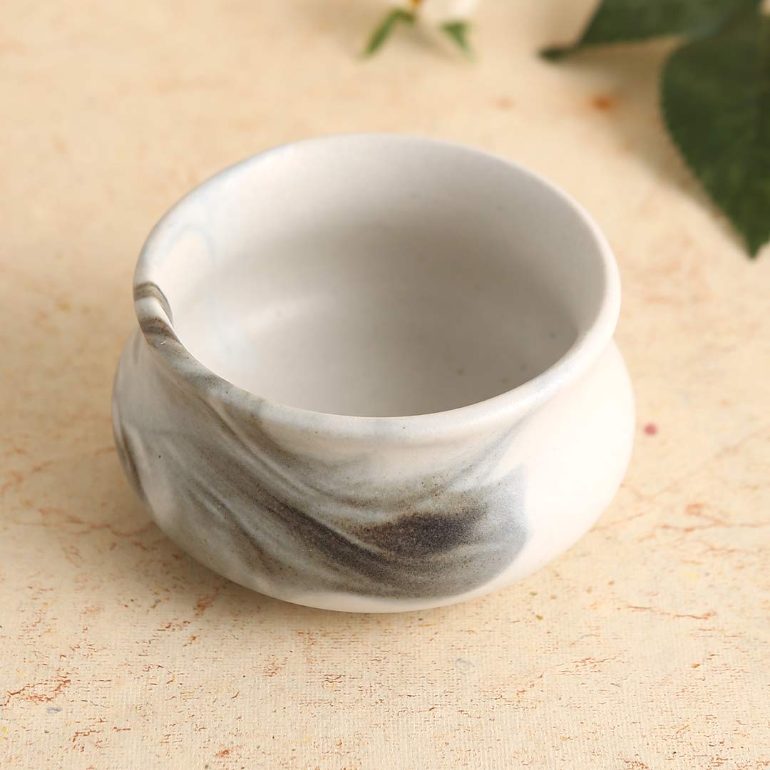 Teramo Stoneware Vati 8 cm x 4 cm - Marble White (Set of 2)