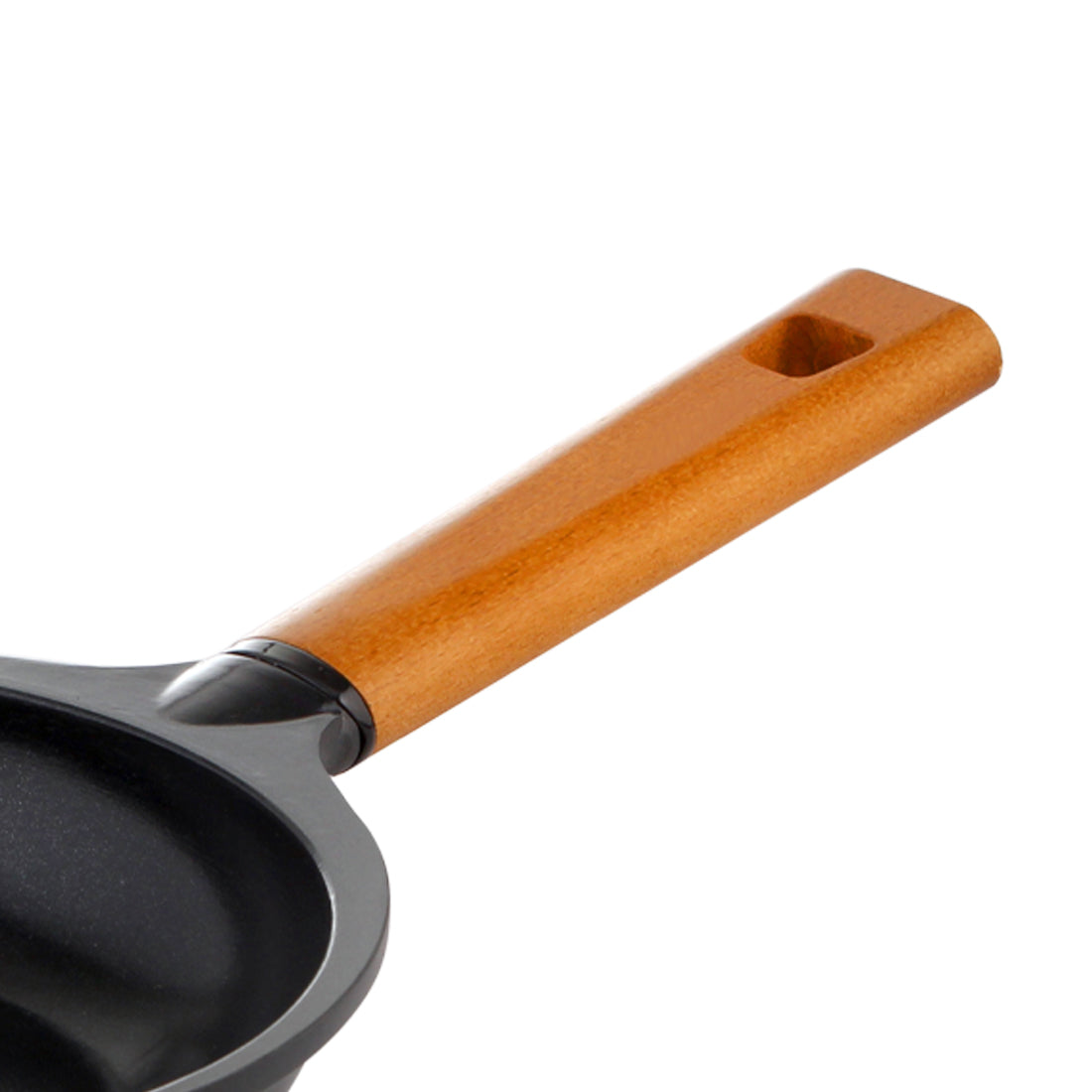 Caesar Non-stick Fry Pan, Induction Bottom, Wooden Handle, Die-cast Aluminium- 26cm, 2.3L, 5mm, 5 Years Warranty, Black