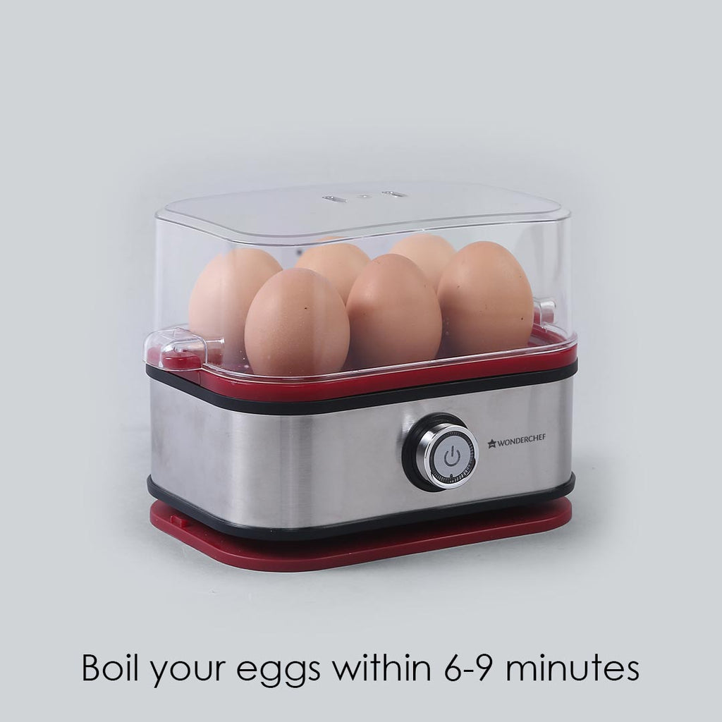 Egg Boiler Crimson Edge With 6 Egg Poacher, 400W, Auto Switch Off, Alarm Function, 2 Years Warranty