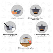 गैलरी व्यूवर में इमेज लोड करें, Granite Non-stick Casserole, Induction bottom, Soft-touch handles, Virgin grade aluminium, PFOA/Heavy metals free, 3.5mm, 2 years warranty, Grey - Wonderchef