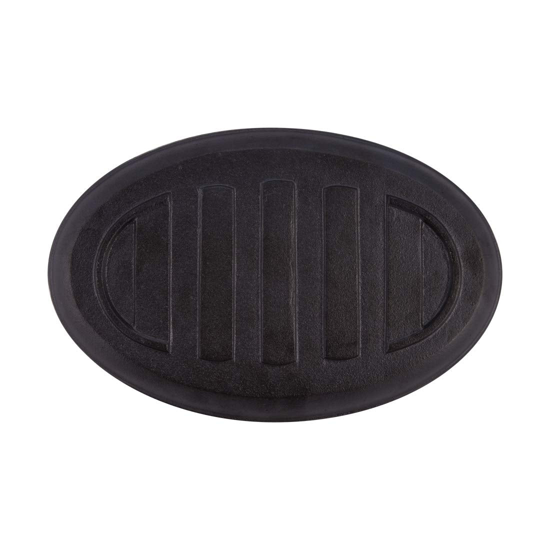 Ferro Cast-iron Sizzler Plate with Wooden Base, Oval Shape, 5 Years Warranty (Black)