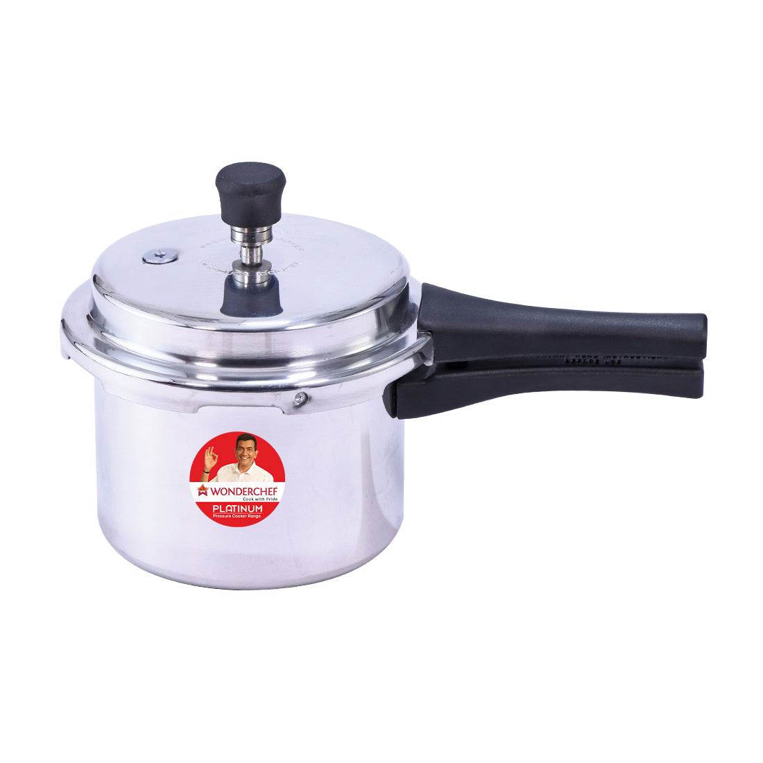 Platinum Pressure Cooker Combo Set (2L, 3L & 5L), Single valve, Ergonomic cool touch handles, Durable body,