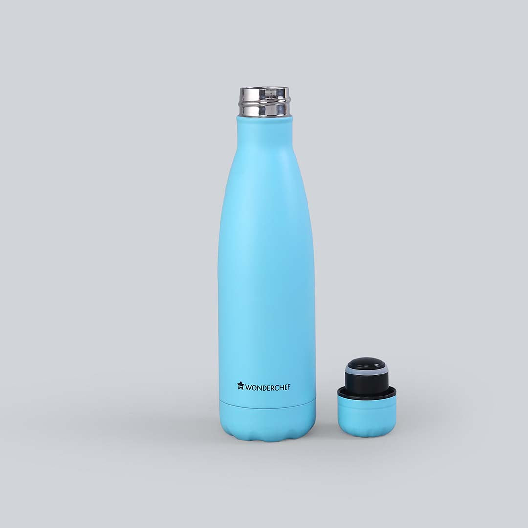 Tranquil blue, 500 ml, Double Wall Stainless Steel, Vacuum Insulated, Hot And Cold Flask