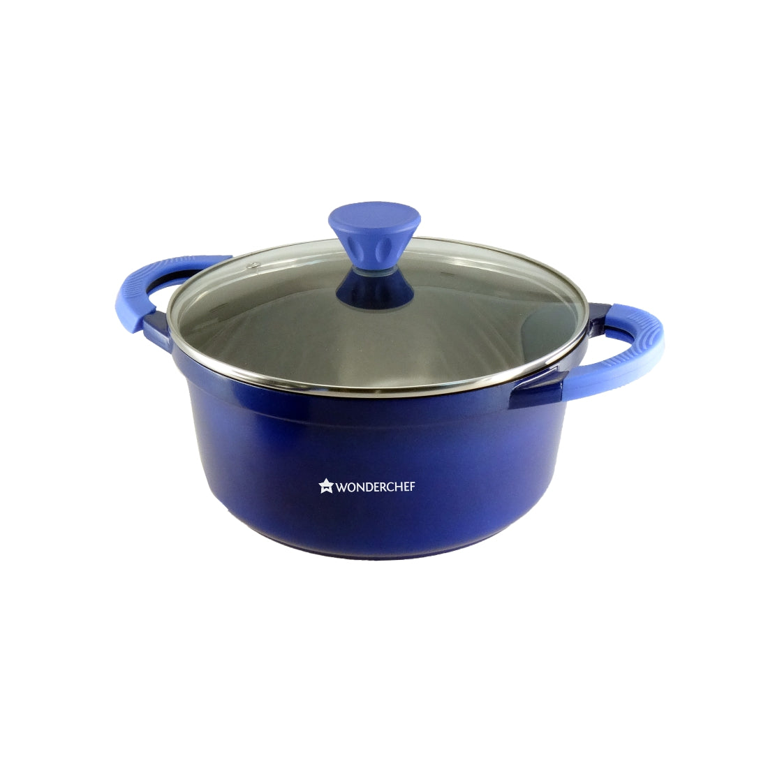 Grand Ceramica Aluminium Casserole Set, 6Pc, Blue