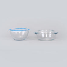 Load image into Gallery viewer, Victoria Borosilicate Glass 1 Casserole 1050ml + 1 Mixing Bowl 1000ml With Lids -  Set Of 2 Pcs