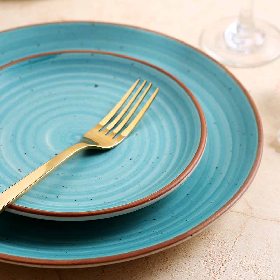 Teramo Stoneware 7" Quarter Plate - Blue (Set of 2)