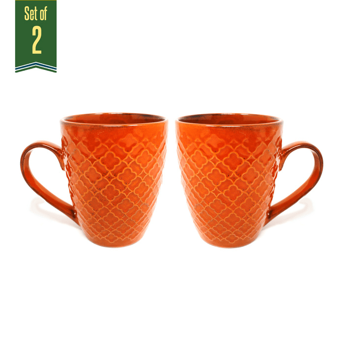 Earth Store Orange Mug  (Set of 2)