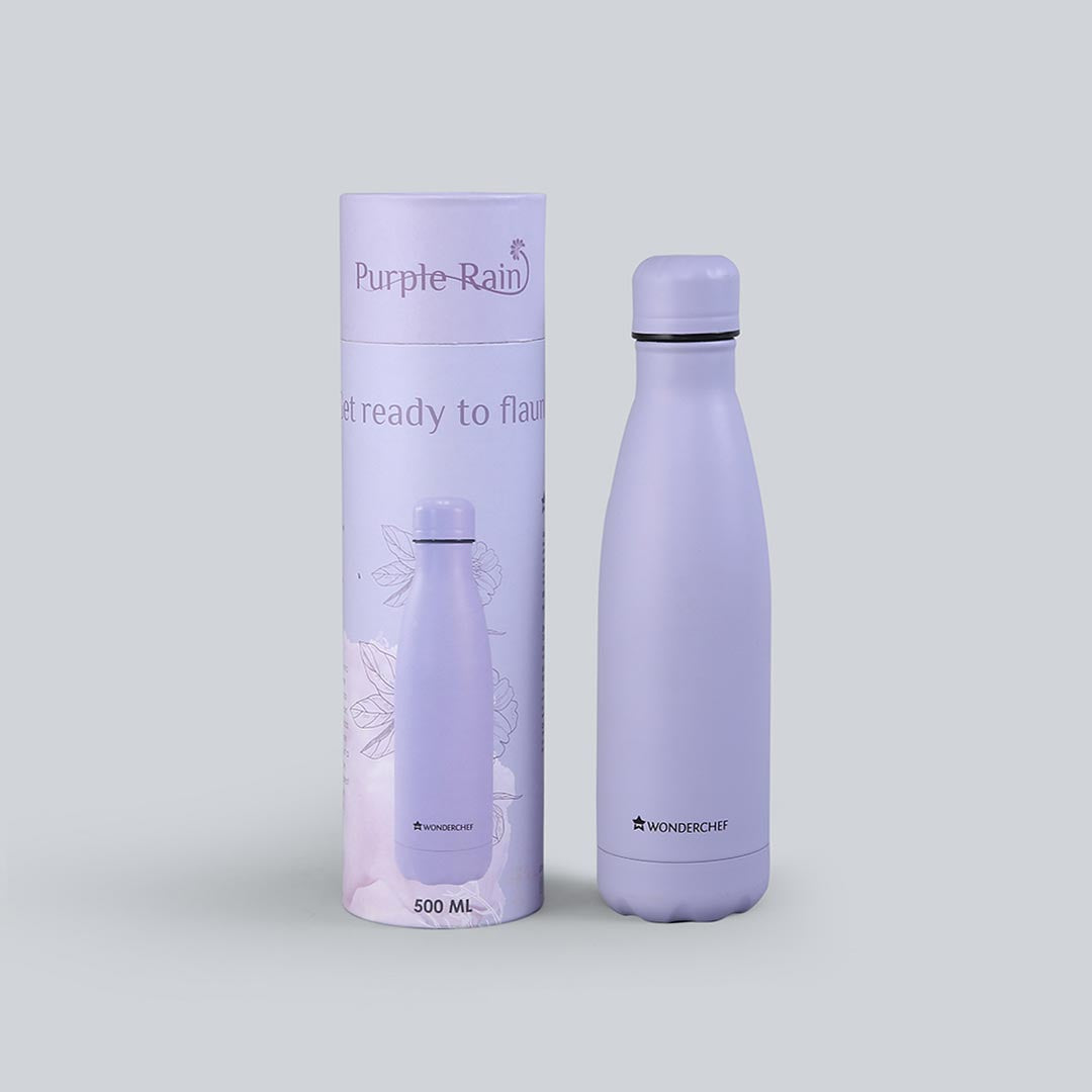 Purple Rain, 500ml, Double Wall Stainless Steel, Vacuum Insulated, Hot And Cold Flask