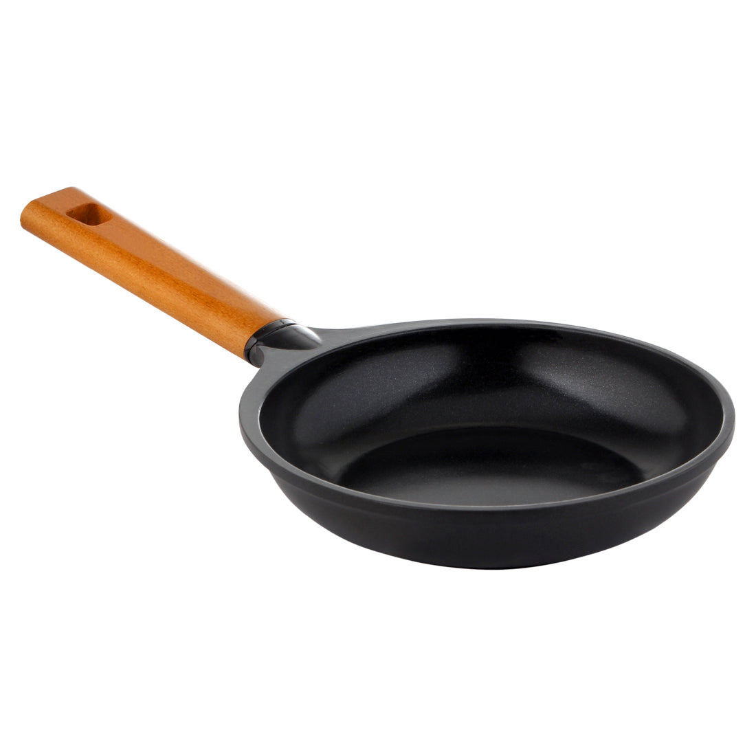 Caesar Non-stick Fry Pan, Induction Bottom, Wooden Handle, Die-cast Aluminium- 26cm, 2.3L, 5mm, 5 Years Warranty, Black