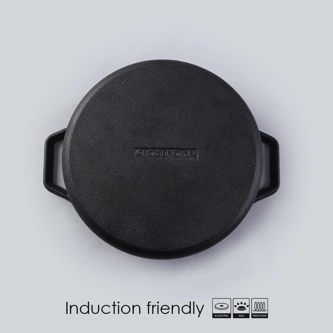 Forza Cast-iron Casserole With Lid, Pre-Seasoned Cookware, Induction Friendly, 25cm, 4.7L, 3.8mm