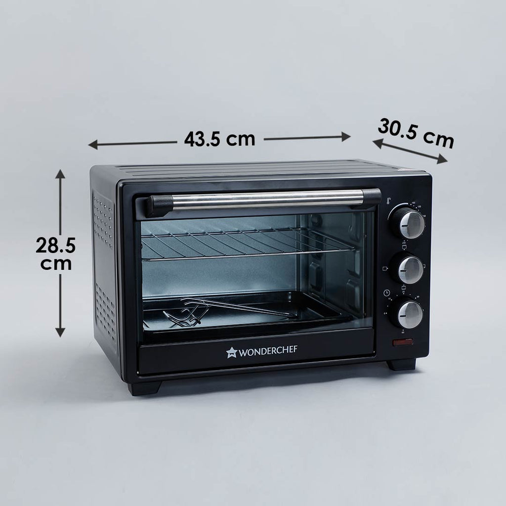 Oven Toaster Griller (OTG) - 19 Litres, Black - with Auto-shut off, Heat-Resistant Tempered Glass, Multi-Stage Heat Selection