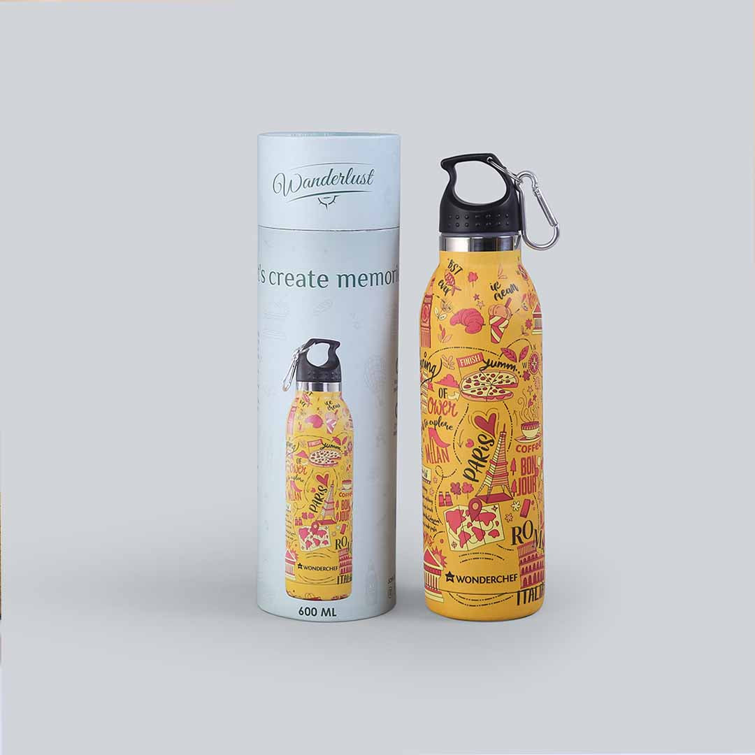 Wanderlust, 600ml, Double Wall Stainless Steel, Vacuum Insulated, Hot And Cold Flask, Your story