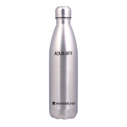 Aqua-Bot, 500ml, Double Wall Stainless Steel Vacuum Insulated Hot and Cold Flask, Spill & Leak Proof, Silver, 2 Years Warranty