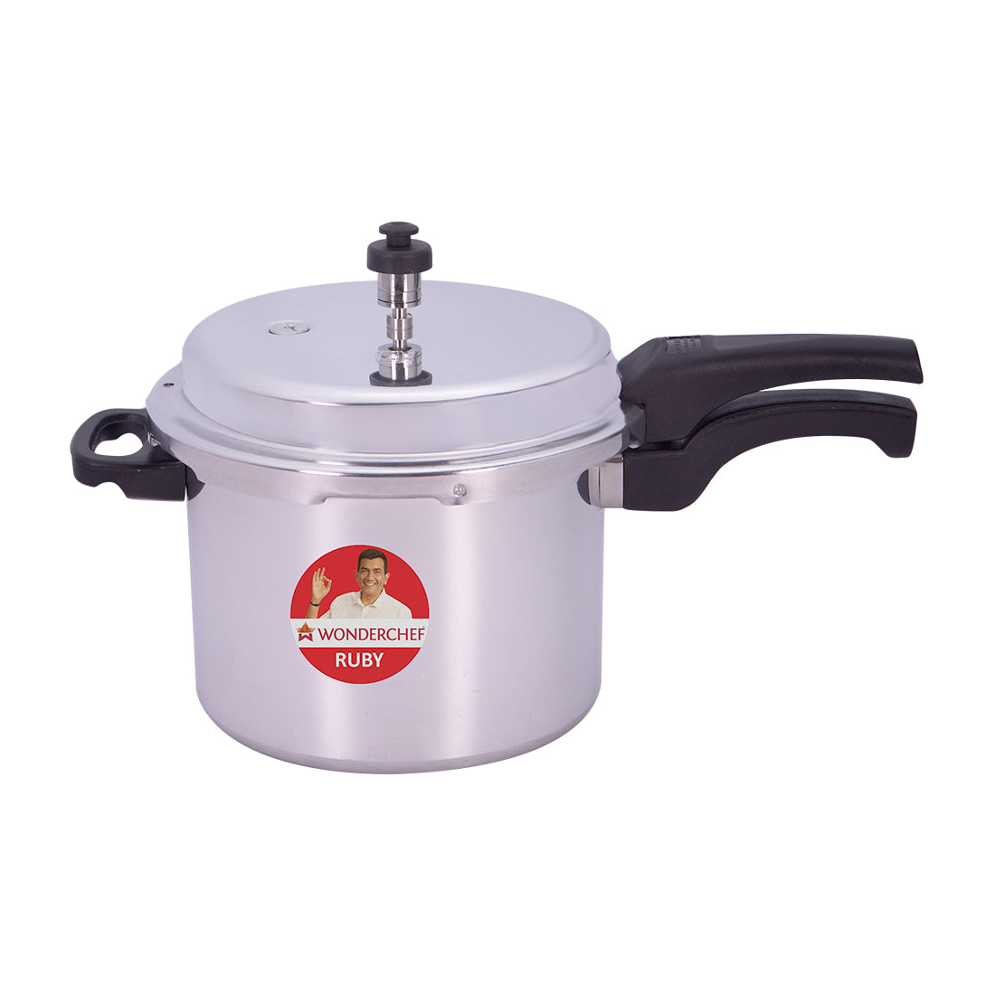 Ruby Induction Base Aluminium Pressure Cooker Combo with Outer Lid, 2, 3, 5L