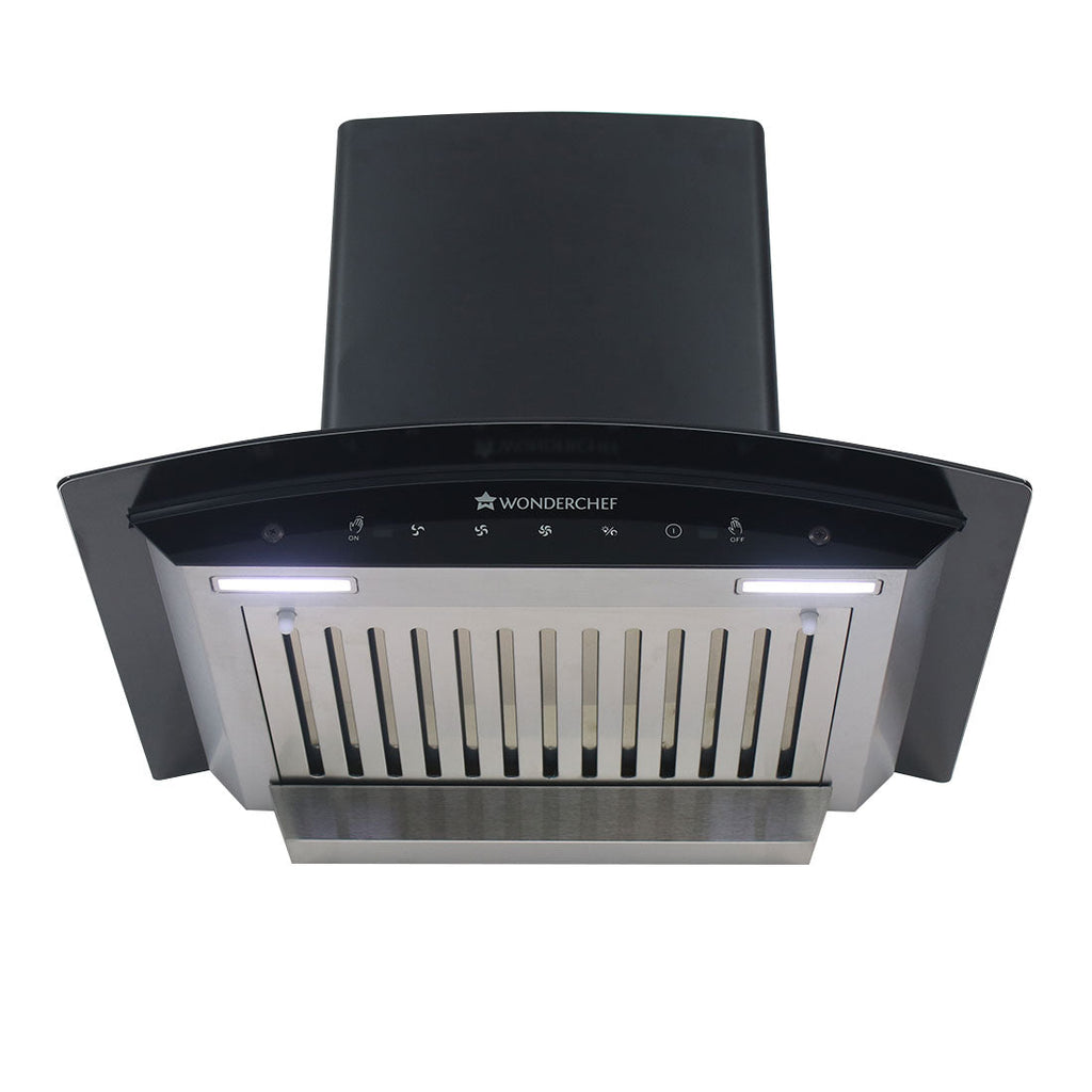 Ultima Curve 60cm Wall Mounted Chimney, Suction 1200 m3/h, Auto-Clean Function, Baffle Filter