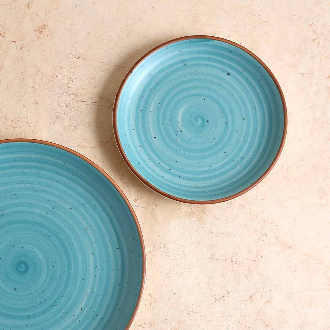 Teramo Stoneware 7" Quarter Plate - Blue (Set of 2)