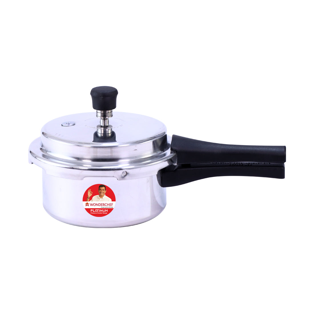 Platinum Pressure Cooker Combo Set (2L, 3L & 5L), Single valve, Ergonomic cool touch handles, Durable body,