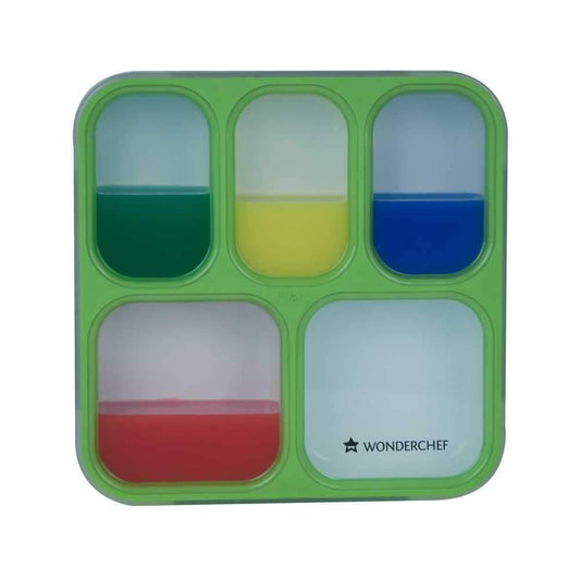 Wonderchef 5 In 1 Ultra Lunch Box - Green-Kitchen Accessories