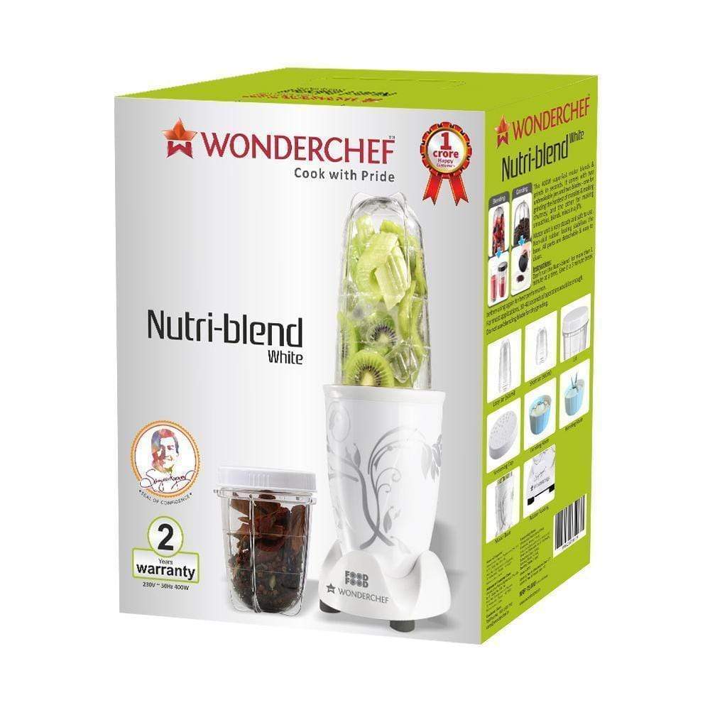 Wonderchef Nutri-Blend White With Free Serving Glass Set-Appliances