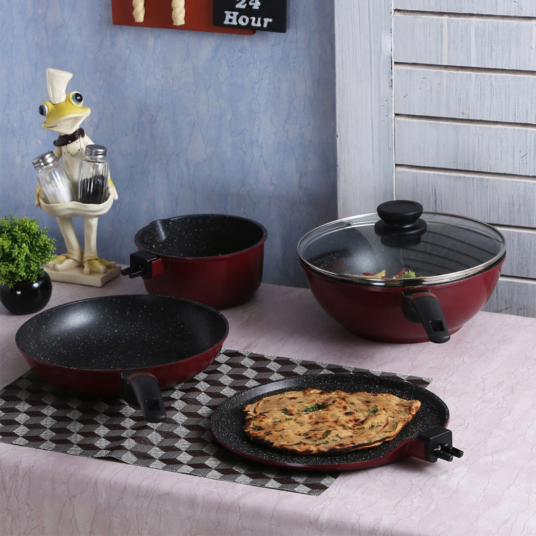 Wonderchef Click Amaze Cookware 4Pcs Set (Induction Base) - Wonderchef