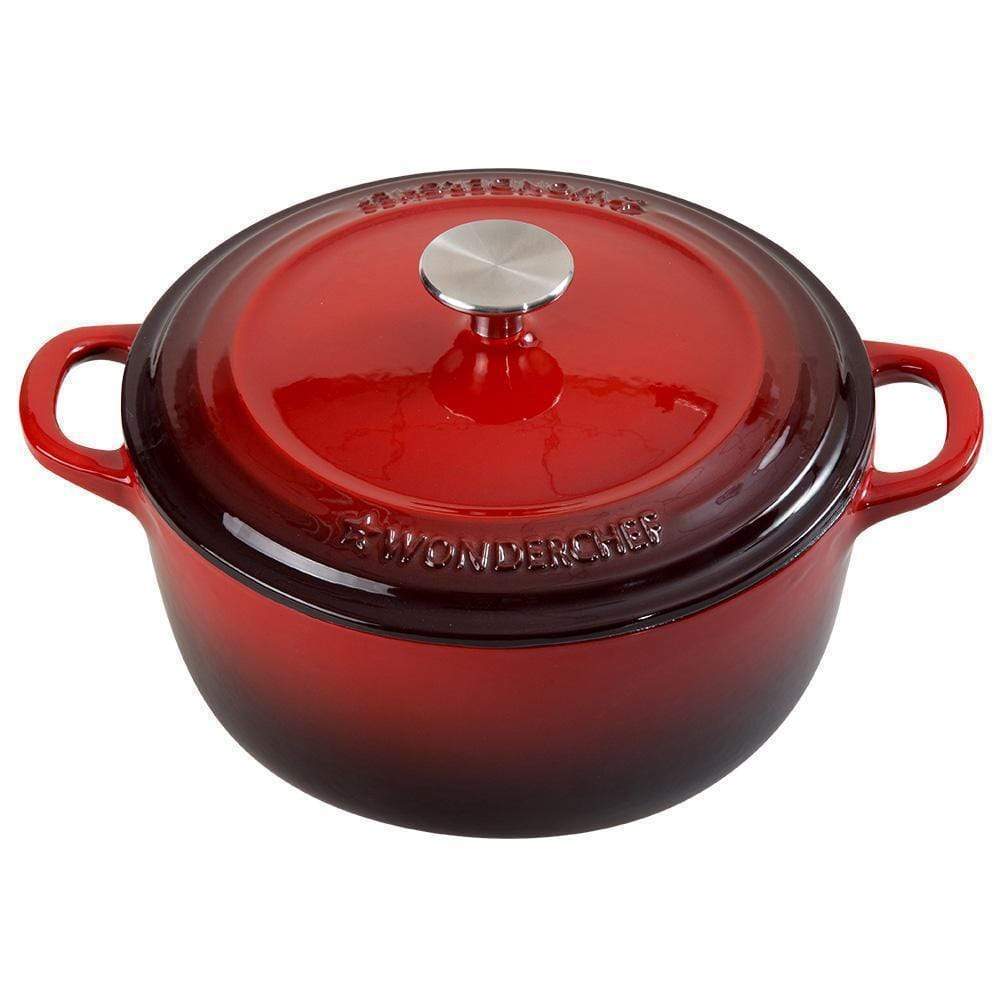 wonderchef-ferro-cast-iron-casserole-with-lid-26cm-red