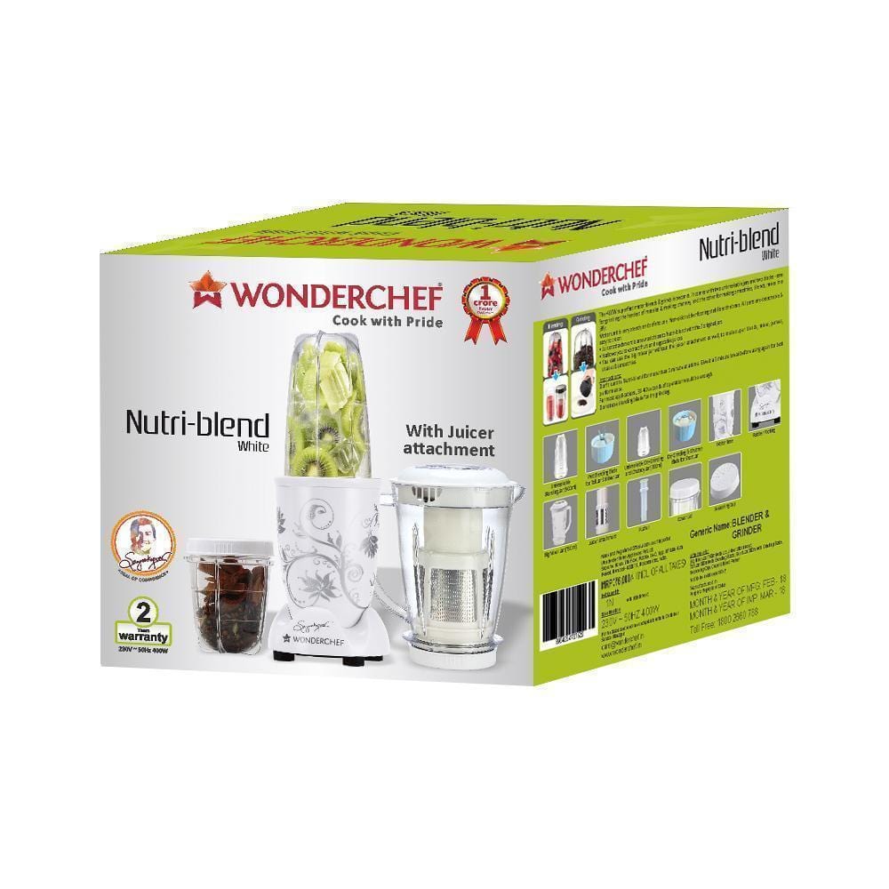 Wonderchef Nutri-Blend White With Juicer Attachment-Appliances