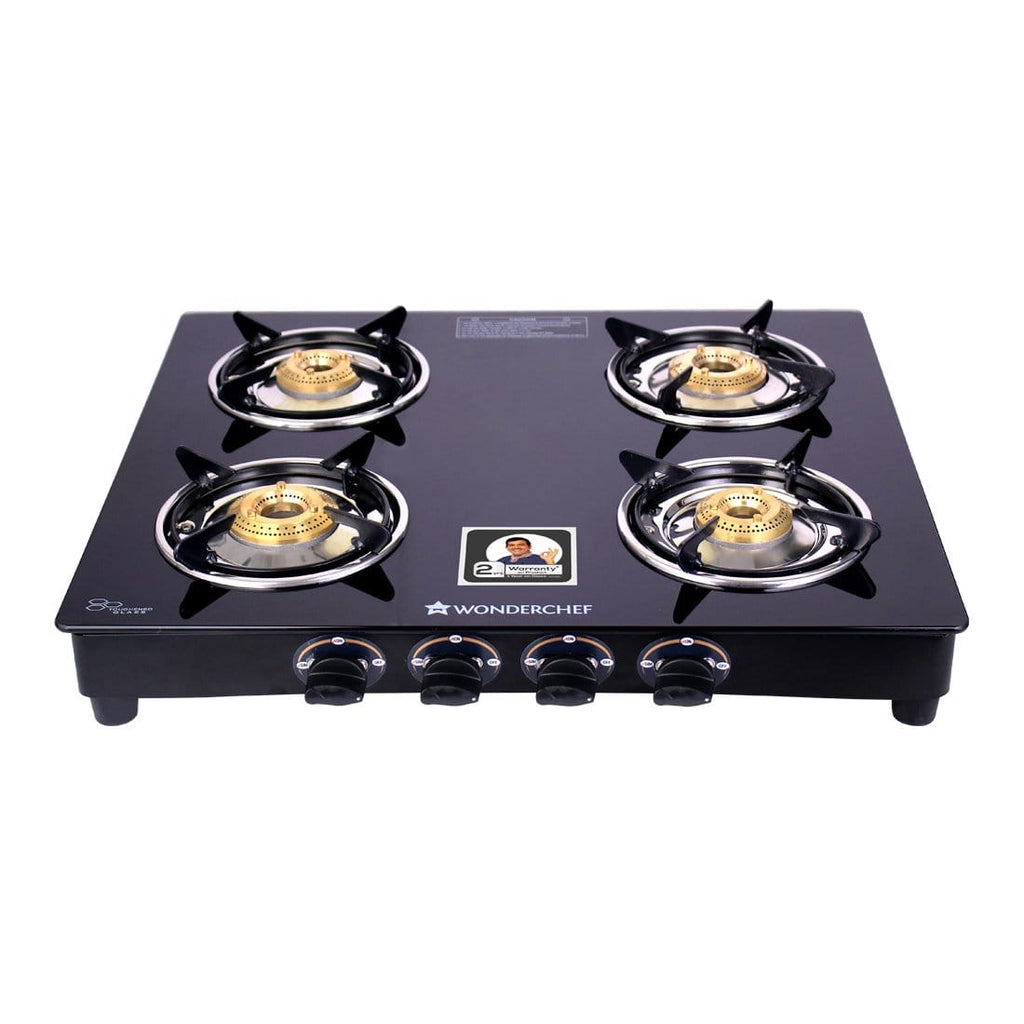 Wonderchef Ultima 4 Burner Glass Gas Stove - Wonderchef