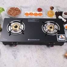 Load image into Gallery viewer, Wonderchef Ruby Black 2 Burner Glass Cooktop - Wonderchef