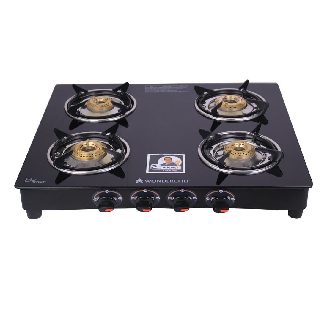 Wonderchef Ruby Black 4 Burner Glass Cooktop - Wonderchef