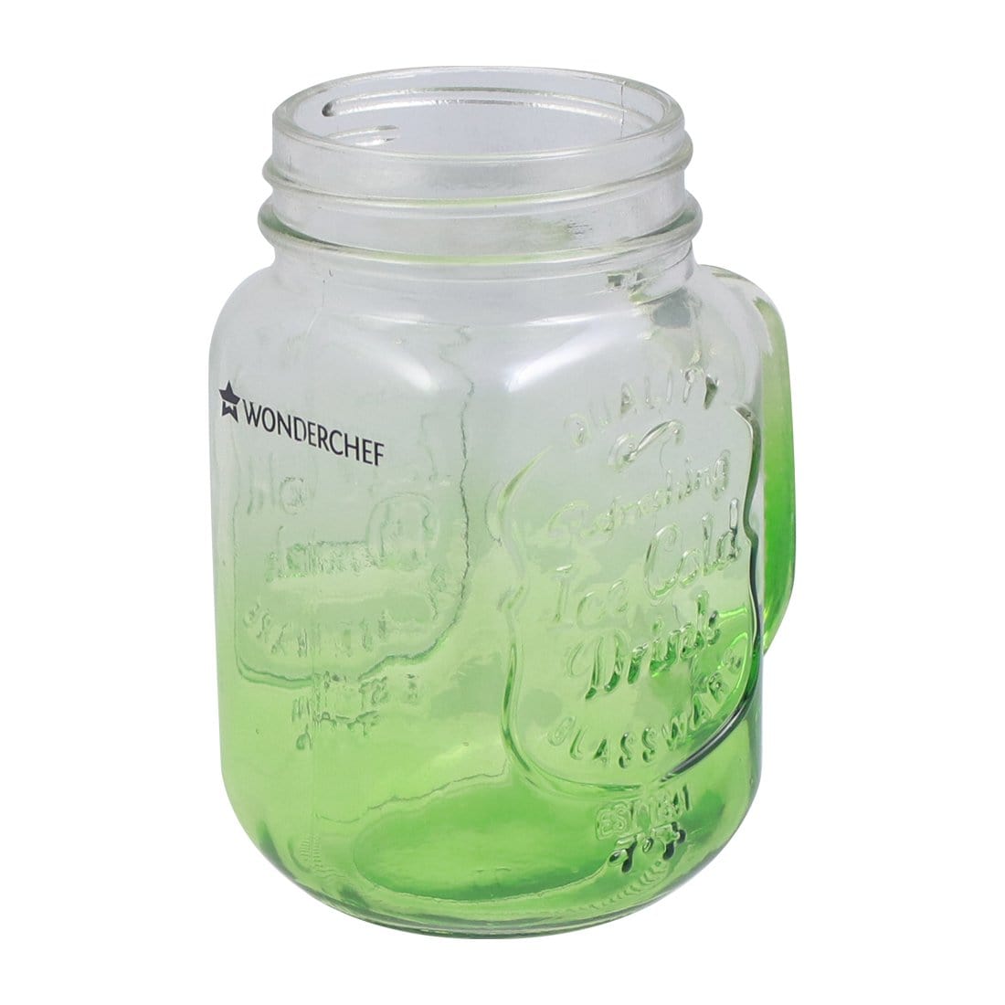 Wonderchef Mason Jar Set 450Ml (Red And Green) - Wonderchef