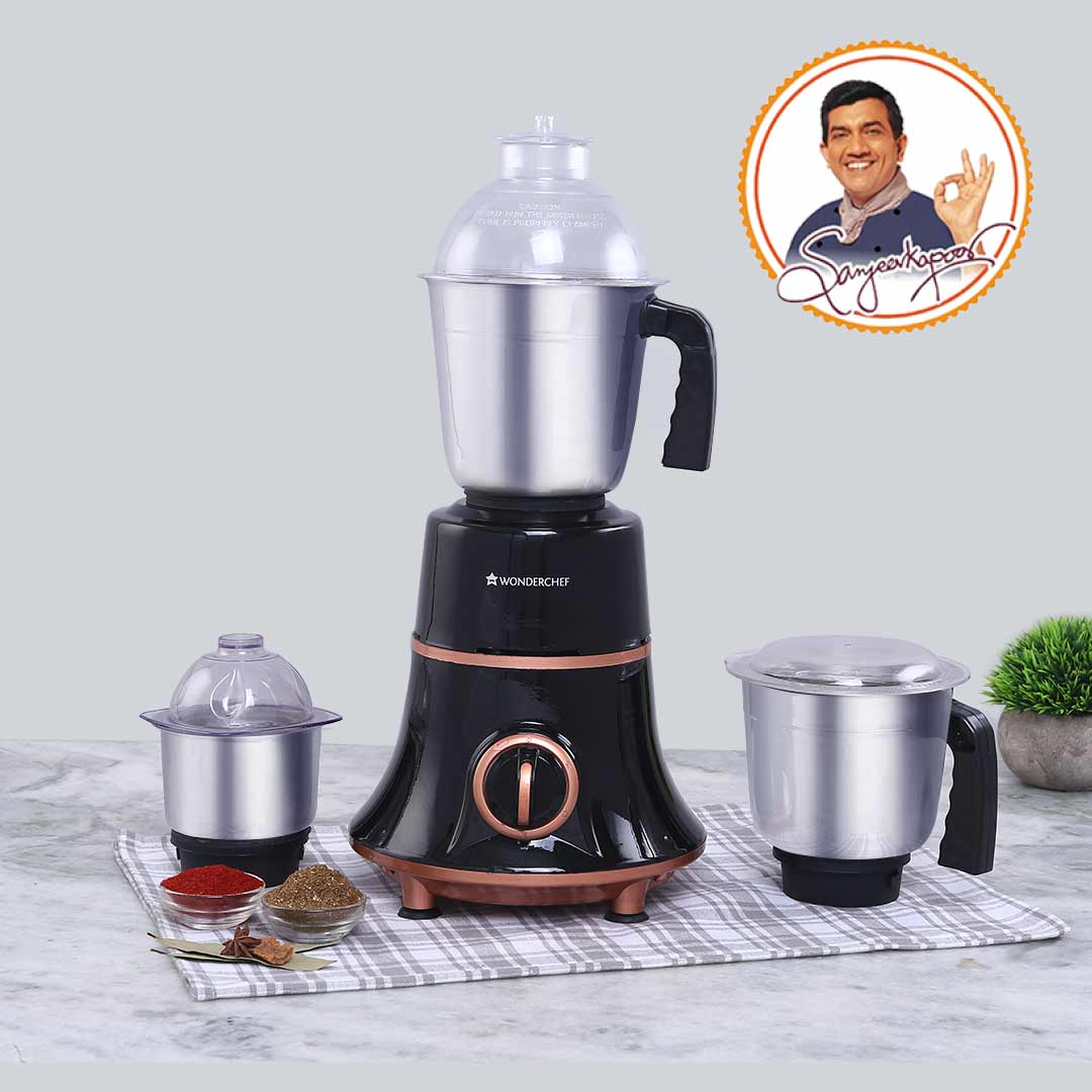 Glory Mixer Grinder, 600 W With 3 Stainless Steel Jars And Anti-Rust Stainless Steel Blades, Ergonomic Handles, 5 Years Warranty on Motor