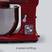 Load image into Gallery viewer, Crimson Edge Die-cast Metal Stand Mixer, 5.7L bowl, 6-speed setting, 1000W, Bakeware, Skid Resistant