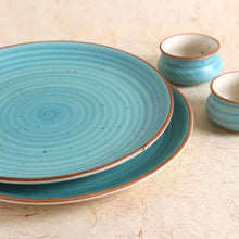 Load image into Gallery viewer, Teramo Stoneware 10&quot; plate Blue (Set of 2) and Vati 8cm x 4 cm ht Blue (Set of 2)