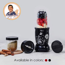 Load image into Gallery viewer, Nutri-blend BOLT-600W Mixer-Grinder, Stronger &amp; Swifter with Sipper Lid, 22000RPM, 2 Unbreakable Jars, Sharper Steel Blades, 2 Years Warranty, Black, Online Recipe Book By Chef Sanjeev Kapoor