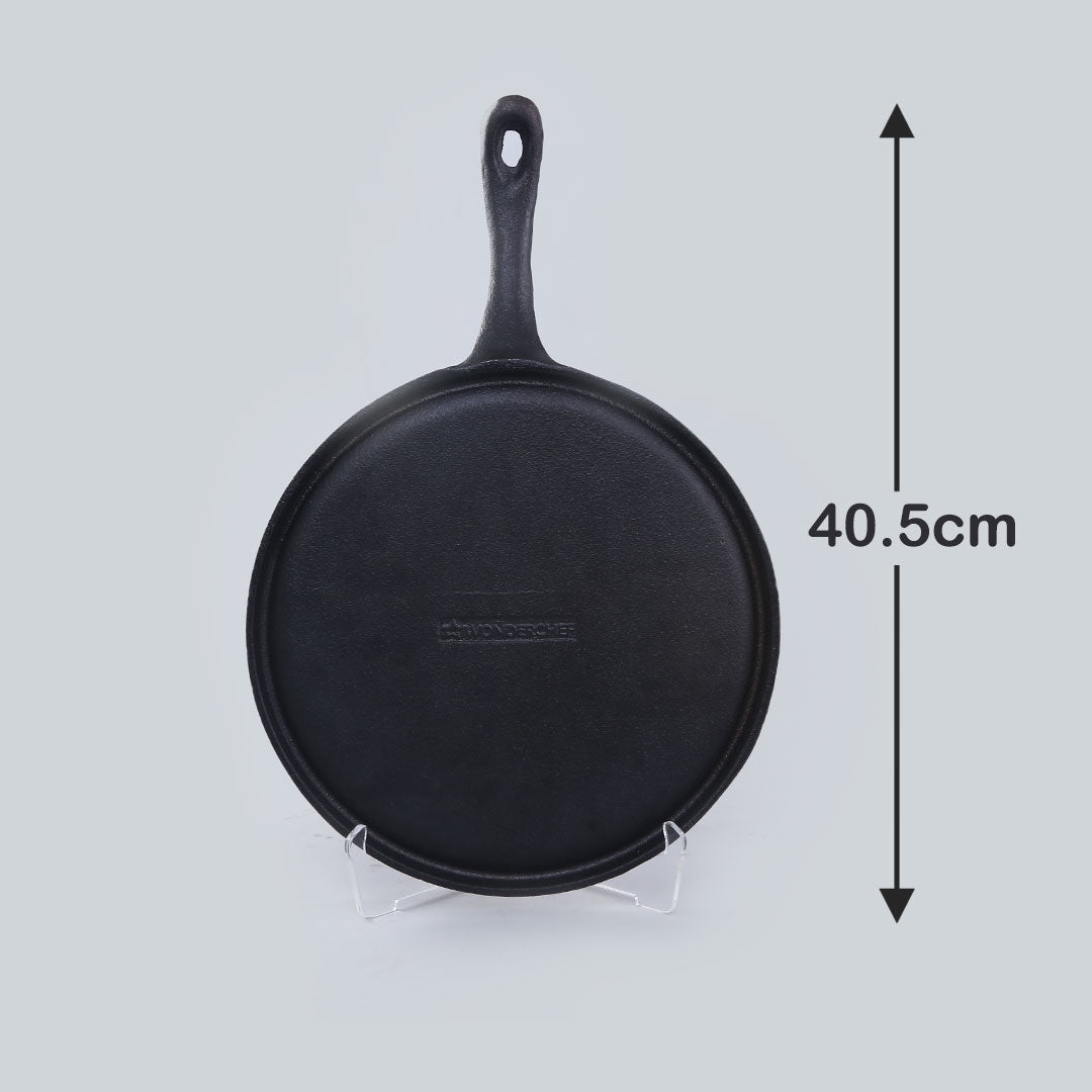 Forza Cast-iron Dosa Tawa, Pre-Seasoned Cookware, Induction Friendly, 25cm, 3.8mm