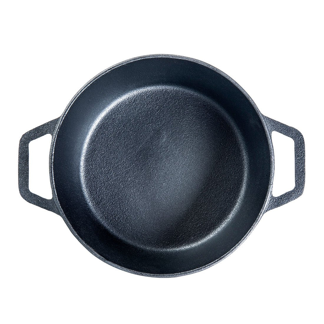 Forza Cast-Iron Fry Pan, Pre-Seasoned Cookware, Induction Friendly, 20cm, 3.8mm and Forza Cast-Iron Casserole With Lid, Pre-Seasoned Cookware, Induction Friendly, 25cm, 4.7L, 3.8mm