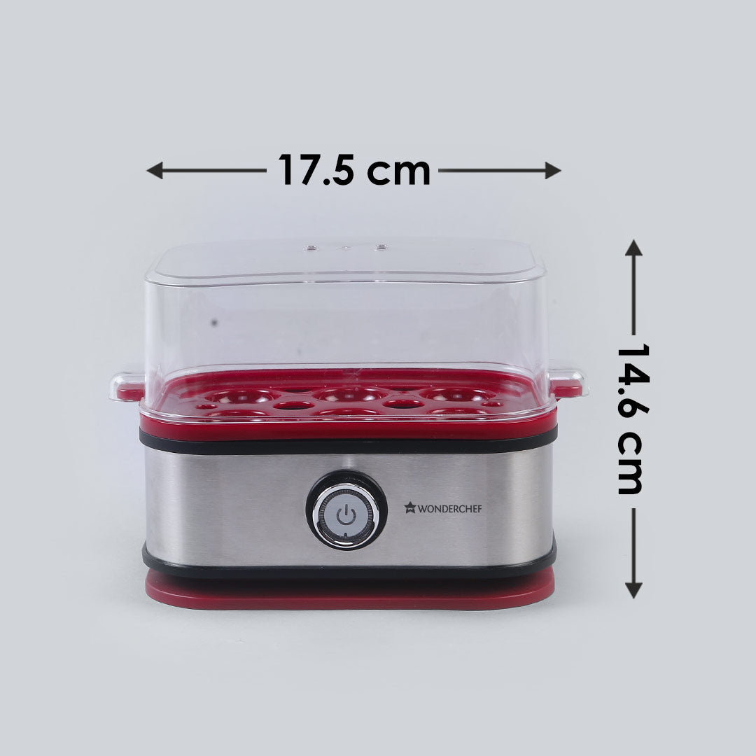 Egg Boiler Crimson Edge With 6 Egg Poacher, 400W, Auto Switch Off, Alarm Function, 2 Years Warranty