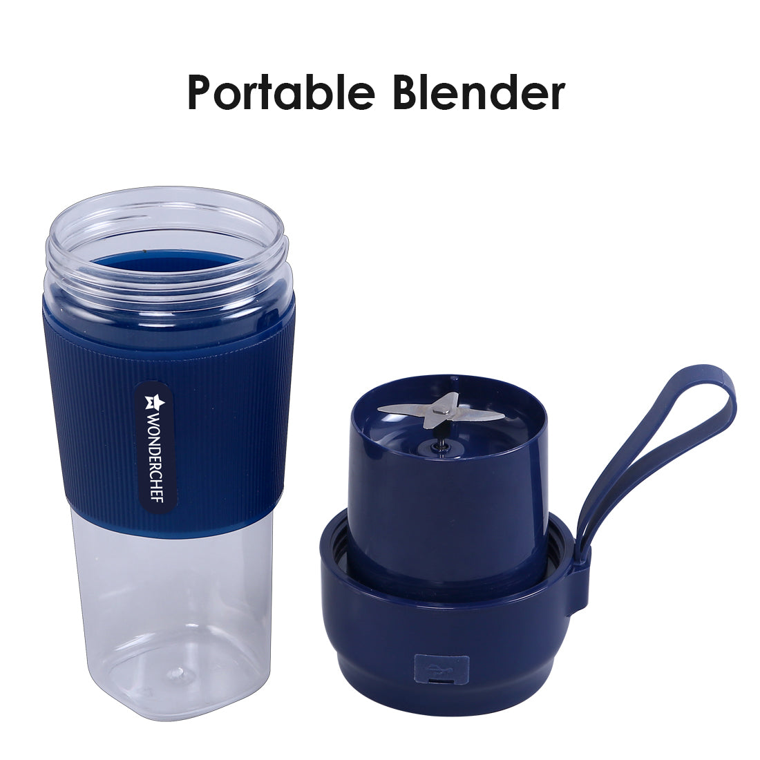 Nutri-cup portable blender With USB Charging, 300ML - Blue