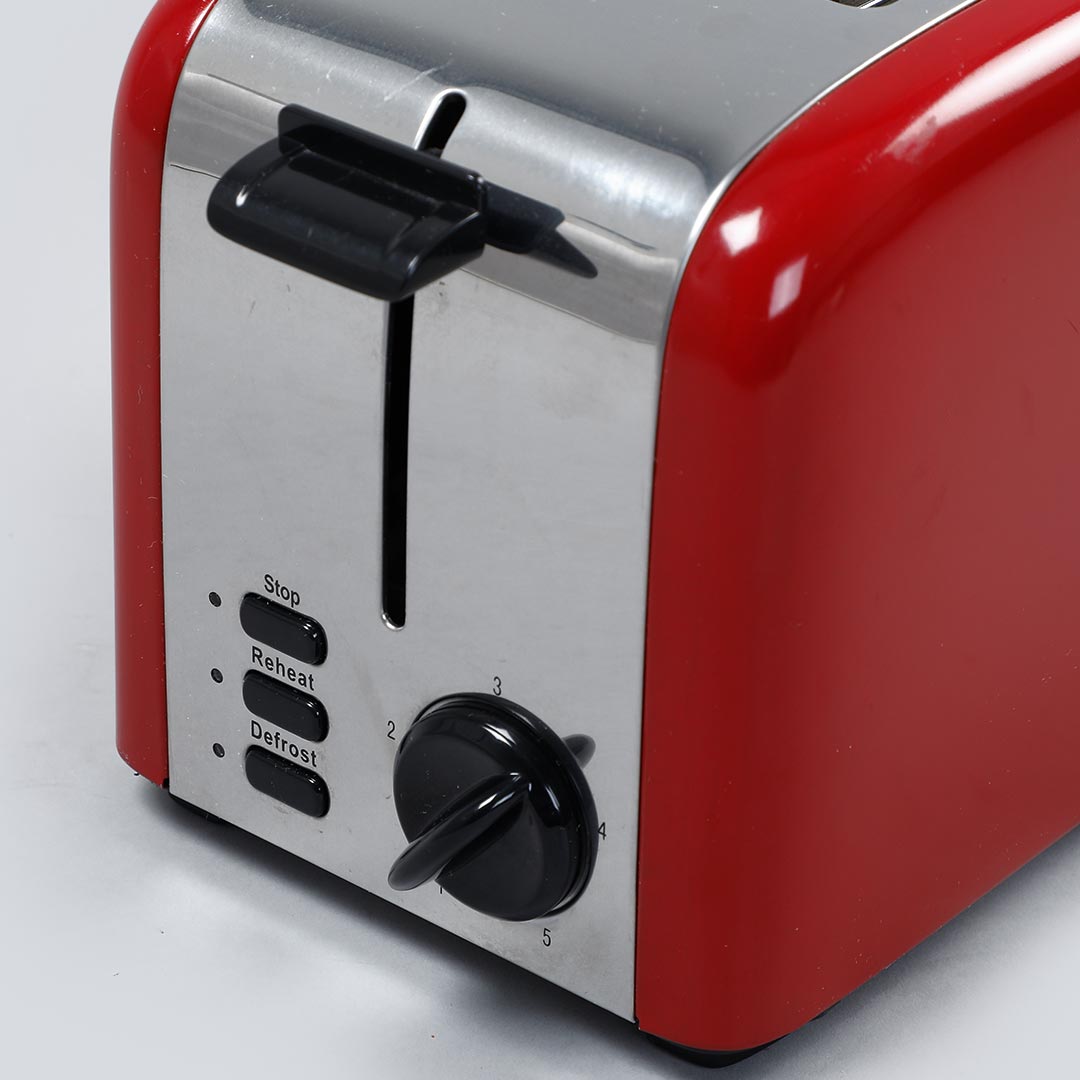 Pop Up 2 Slice Toaster Crimson Edge, 850W, 5 Browning Controls, Removable Crumb Tray, 2 Years Warranty, Red