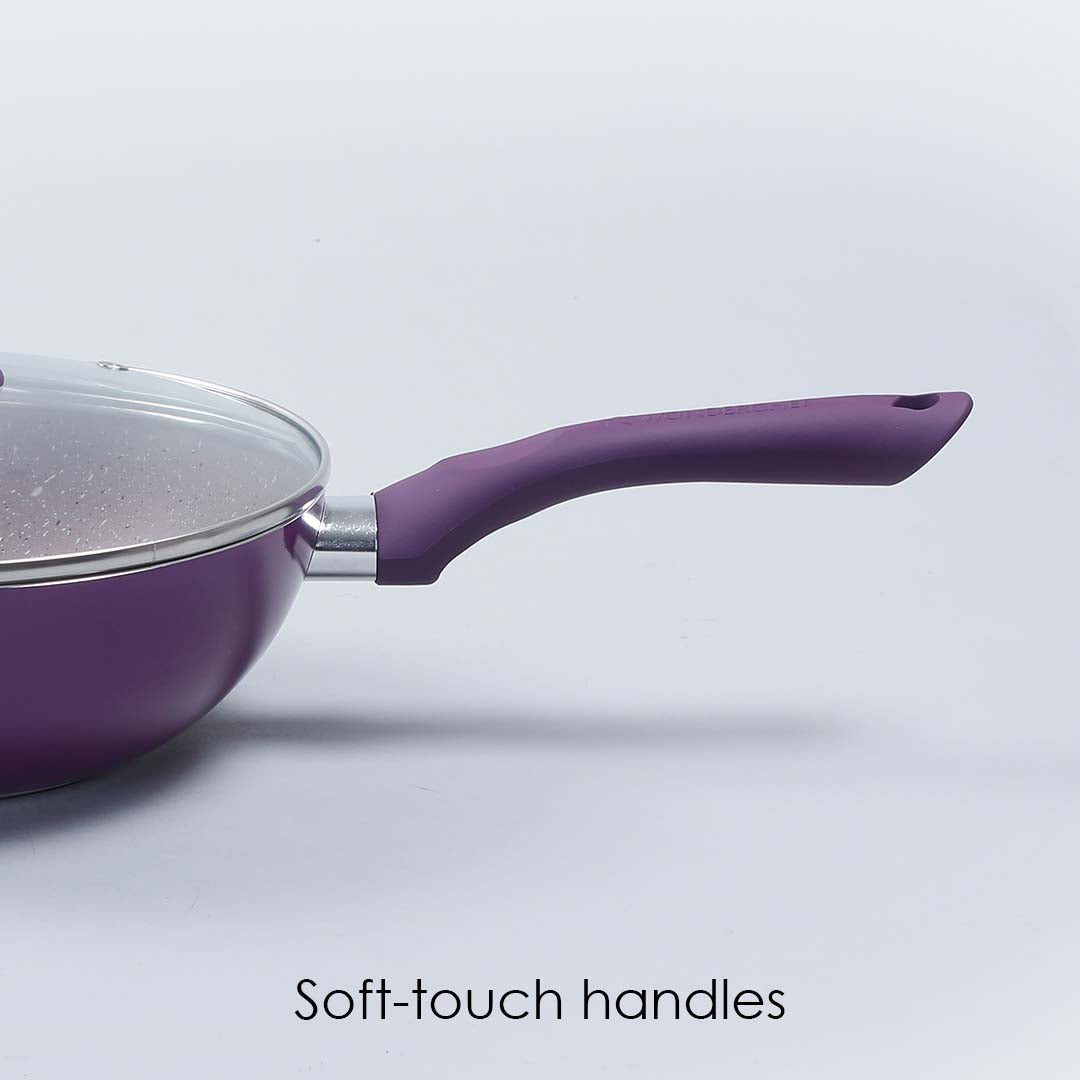 Royal Velvet Mega Aluminium Non-stick Cookware Set, 4Pc, Purple