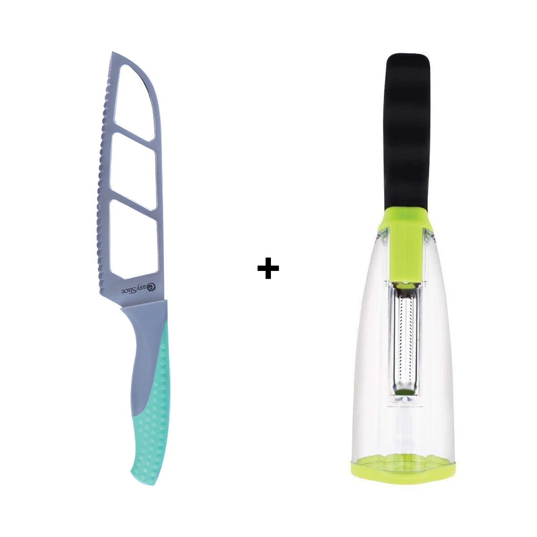 6" Easy Slice Knife (Green) and Smart Vegetable/Fruit Peeler