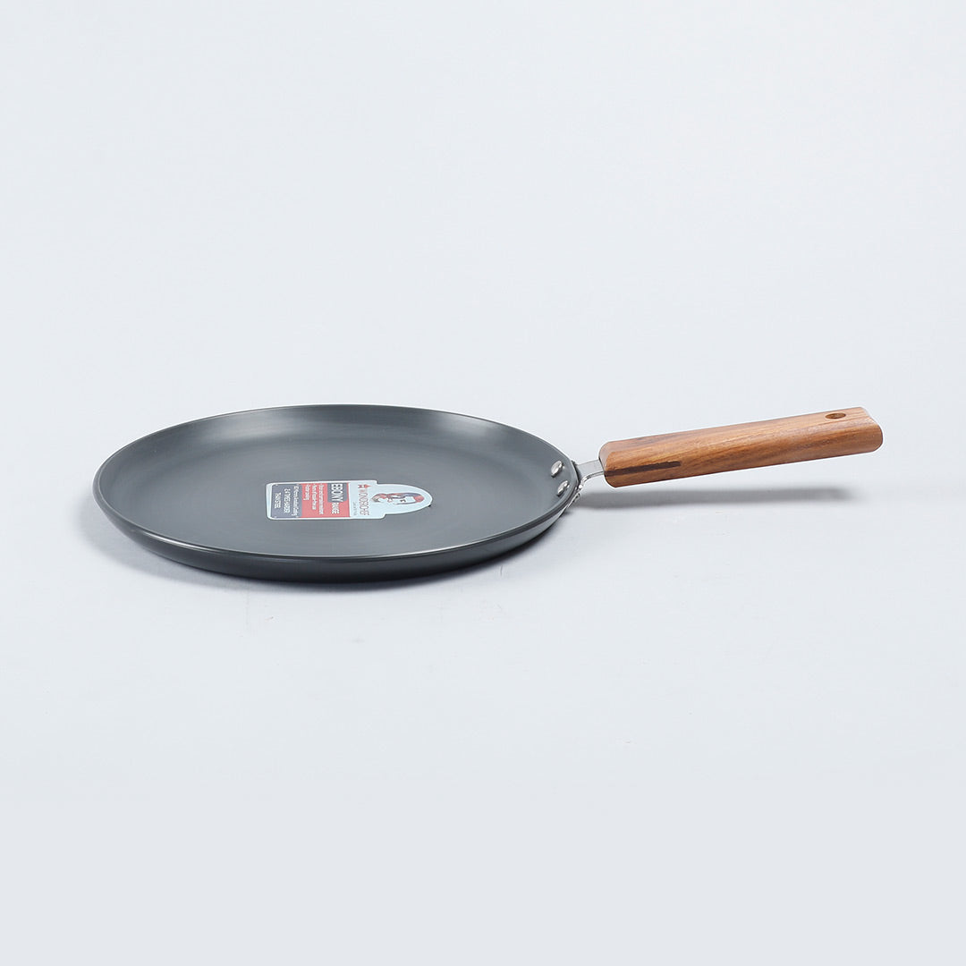 Ebony Dosa Tawa, Induction Bottom, Wooden Handle, Hard Anodized Aluminium- 26.5cm, 4.88mm, 5 Years Warranty, Black