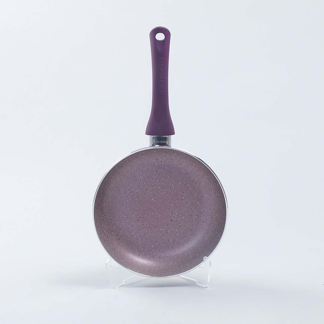 Royal Velvet Non-stick Fry Pan, Induction bottom, Soft-touch handle, Virgin grade aluminium, PFOA/Heavy metals free, 3mm, 2 years warranty, Purple