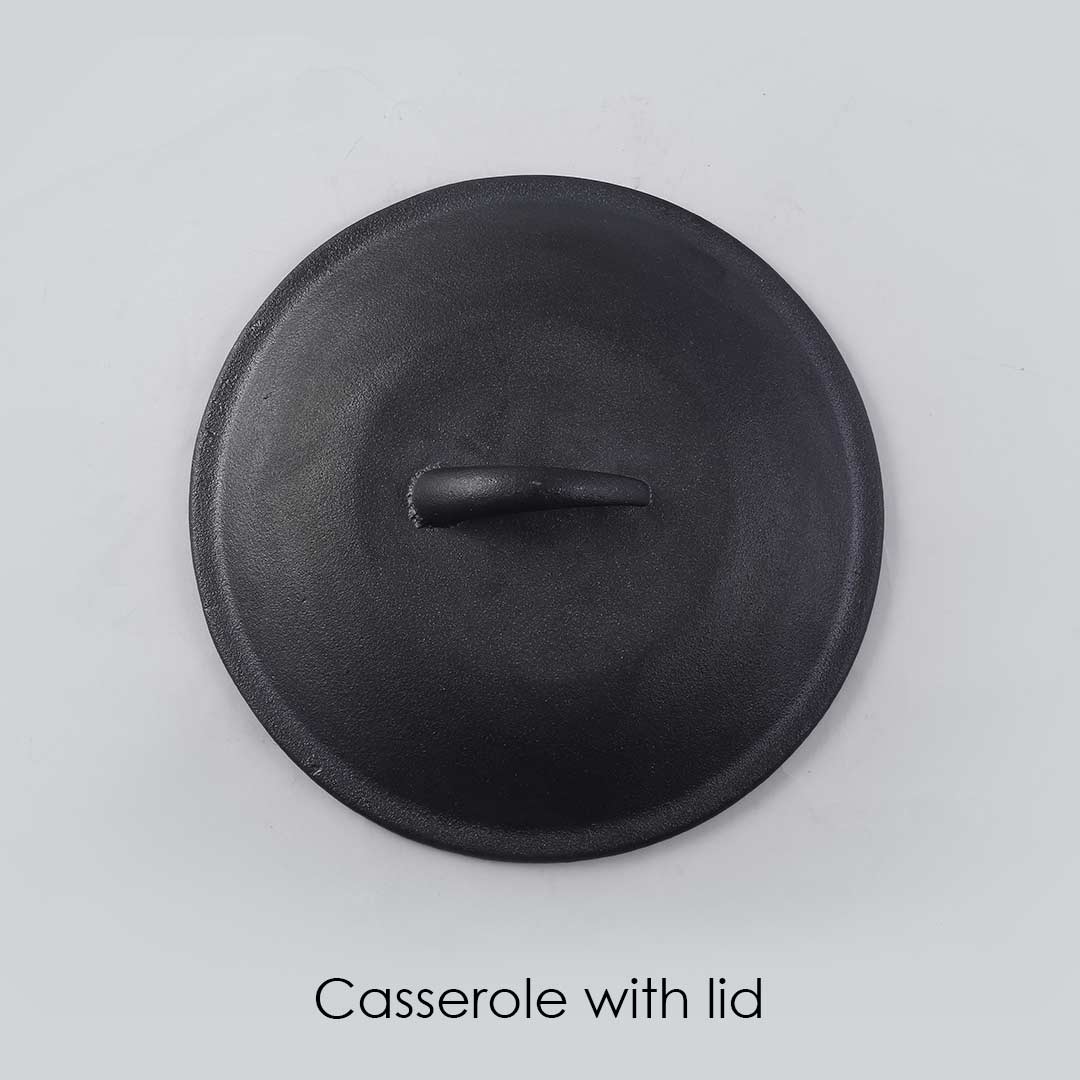 Forza Cast-iron Casserole With Lid, Pre-Seasoned Cookware, Induction Friendly, 25cm, 4.7L, 3.8mm